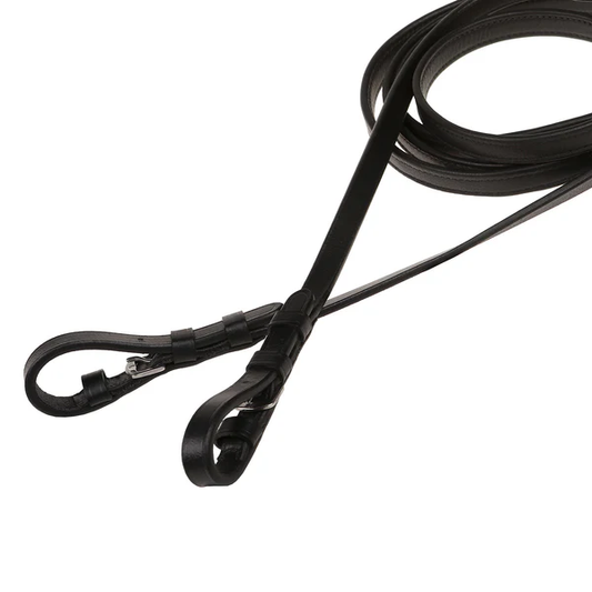 Padded Nappa Leather Curb Reins - Flat