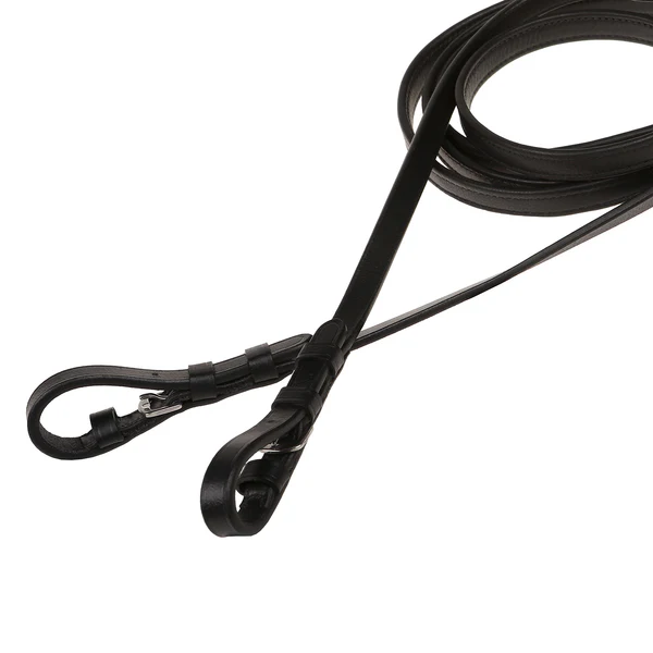 Padded Nappa Leather Curb Reins - Flat