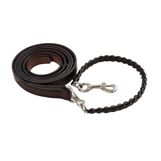 Havana Leather Show Lead w/ rubber covered chain