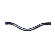 Load image into Gallery viewer, Swarovski Crystal Browband (Black Leather) - Full Size