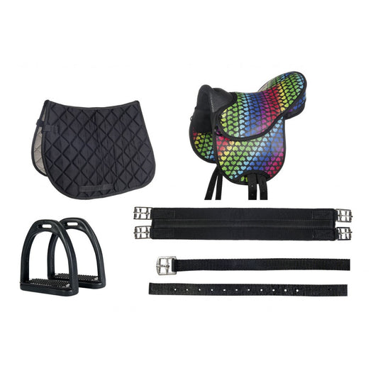 Colourful Shetland Pony Saddle Set