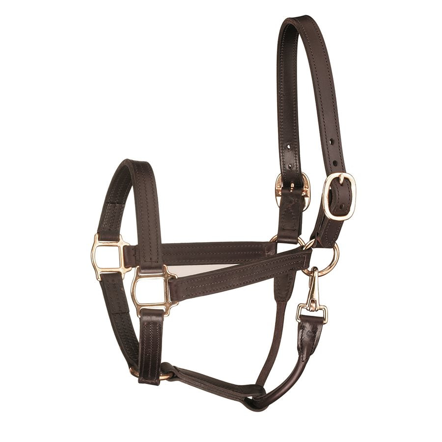 Premium Leather Track Style w/snap Show Halter