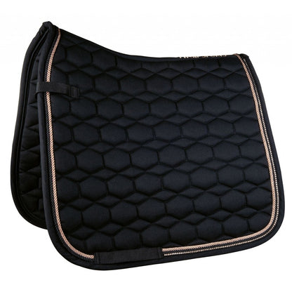 Rose Gold Glamour Saddle Pad - Black/Full GP