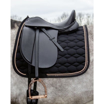 Rose Gold Glamour Saddle Pad - Black/Full GP
