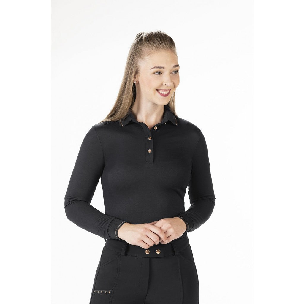 Rose Gold Glamour Long Sleeve Polo shirt