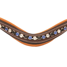Load image into Gallery viewer, Blue/Black/Clear Crystal Browband
