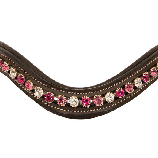Light Pink/Clear/Maroon Crystal Browband
