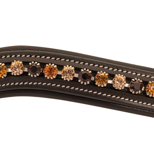 Light Peach/Burgundy/Topaz Crystal Browband
