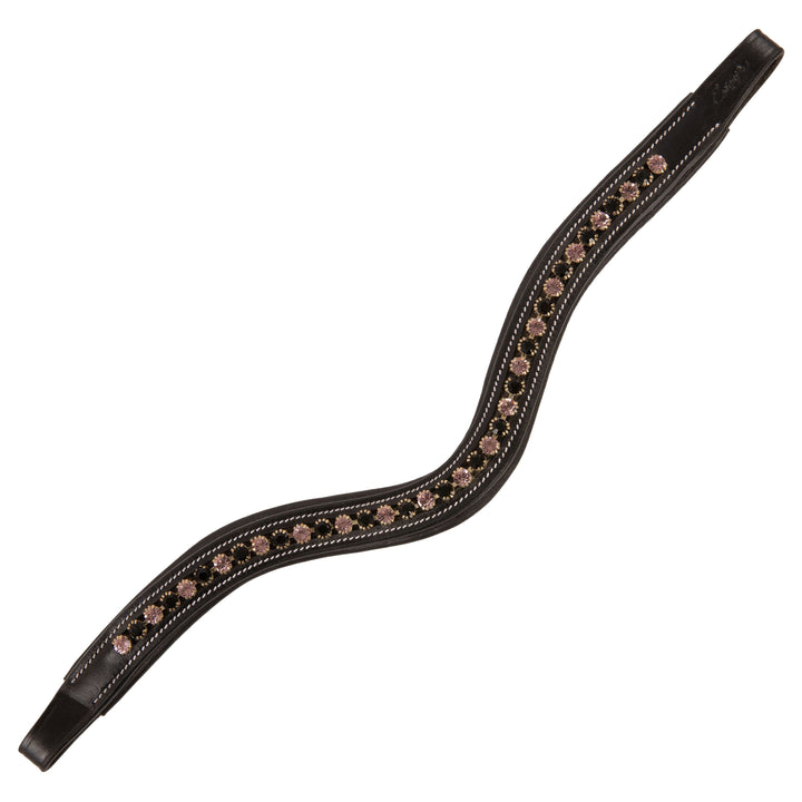 Black/Light Amethyst Crystal Browband