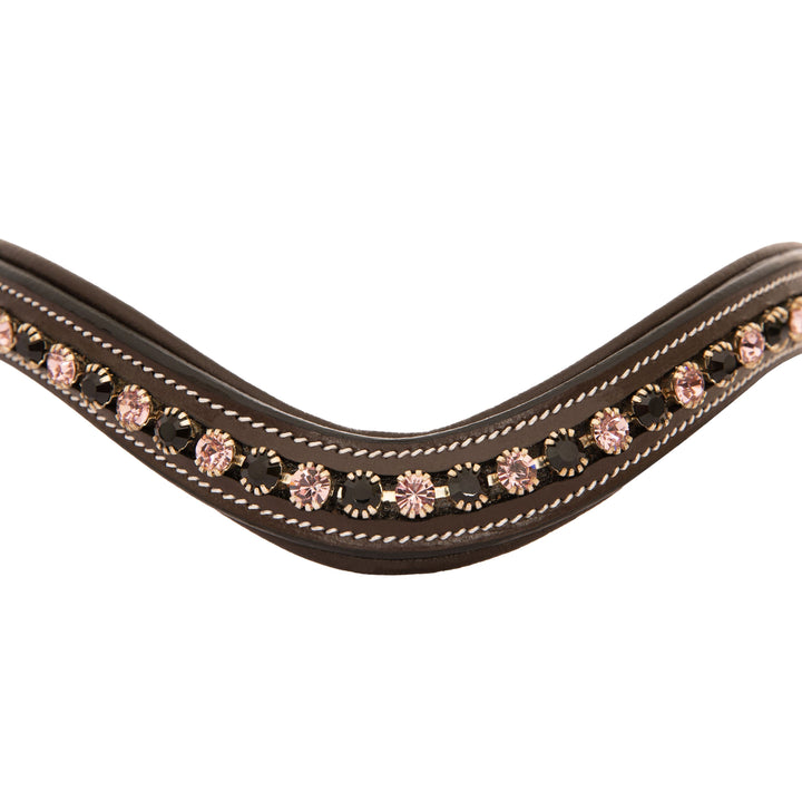 Black/Light Amethyst Crystal Browband