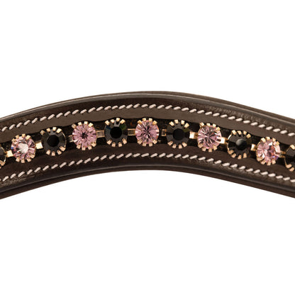 Black/Light Amethyst Crystal Browband