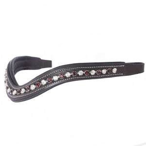 Burgundy/Clear Crystal Browband