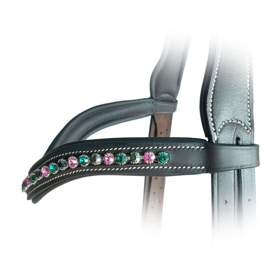 Rose/Emerald/Black Crystal Browband