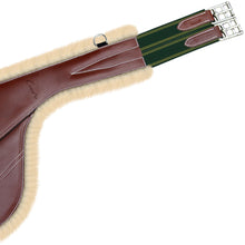 Load image into Gallery viewer, Fancy Stitch Padded Stud Girth w/snap - Green/Yellow Elastic