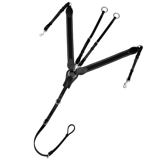 3 Point Breastplate - Black/Grey/Maroon Elastic