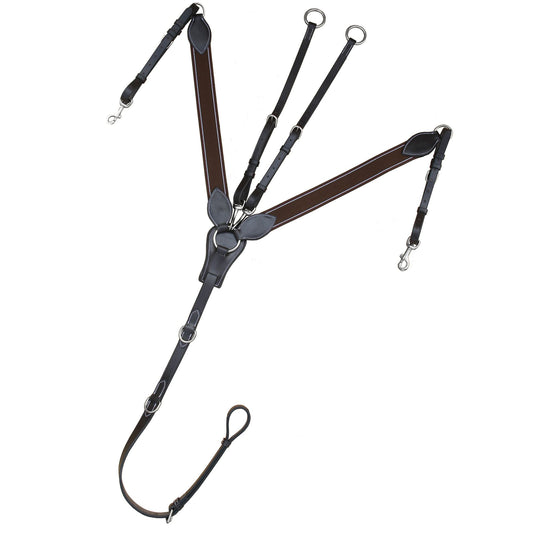 3 Point Breastplate - Brown/Grey/Maroon Elastic