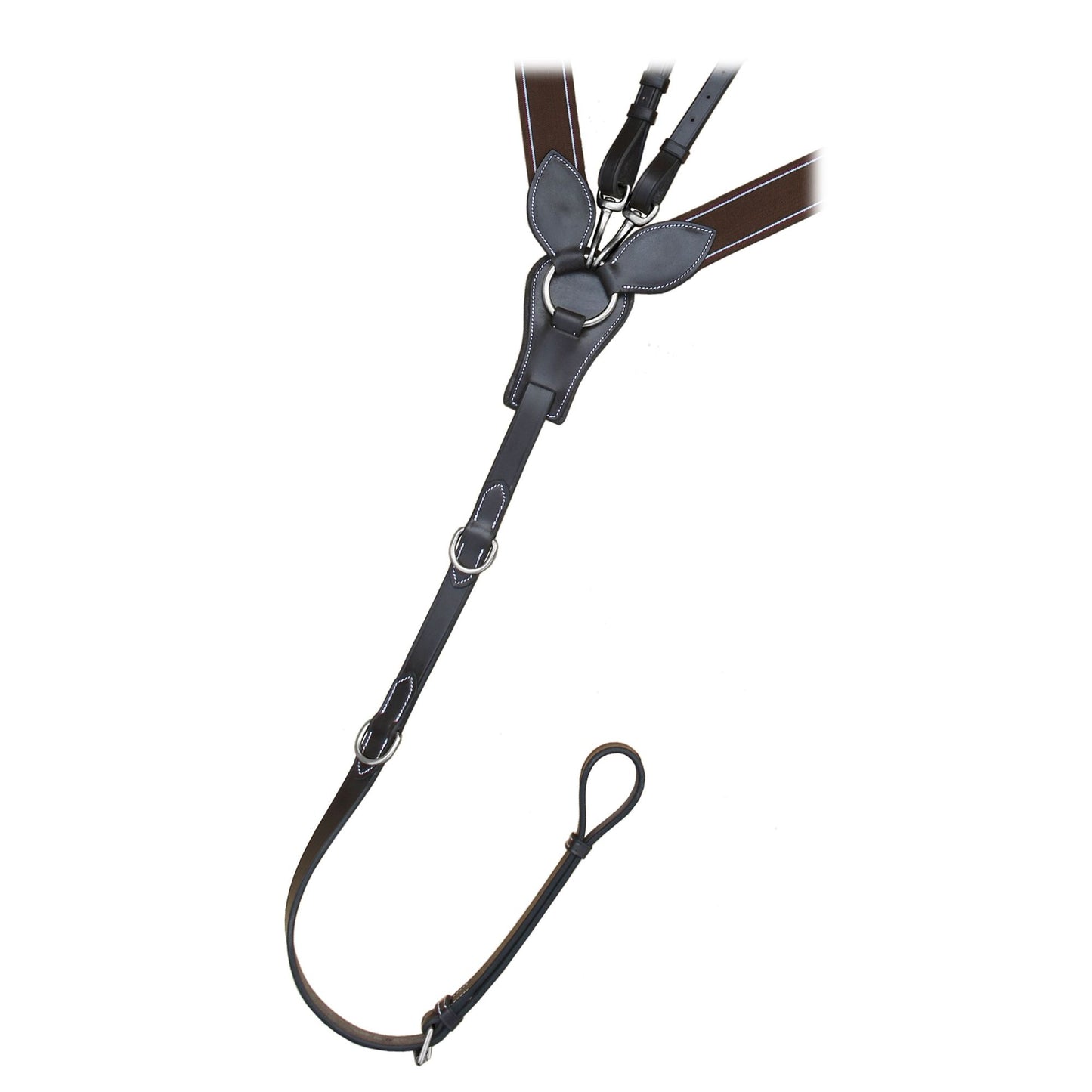 3 Point Breastplate - Brown/Grey/Maroon Elastic