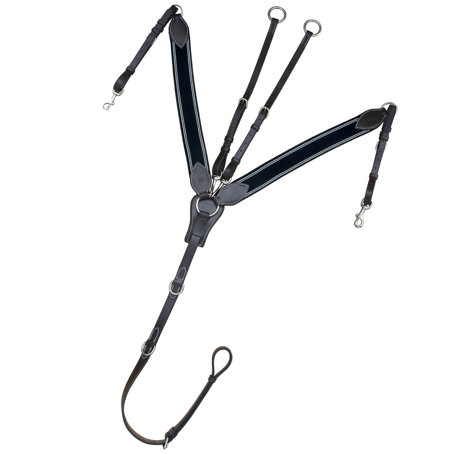 3 Point Breastplate - Navy/White Elastic