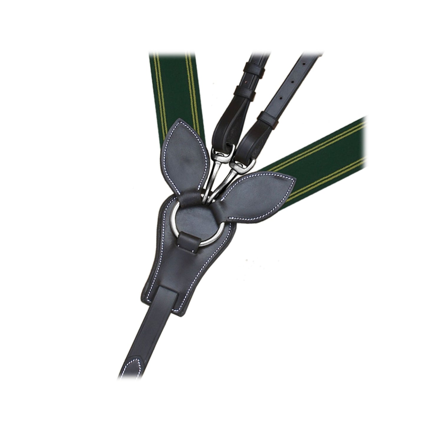 3 Point Breastplate - Green/Yellow Elastic