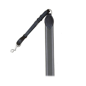 3 Point Breastplate - Grey/White Elastic - Black/Stainless Steel - Pony Size