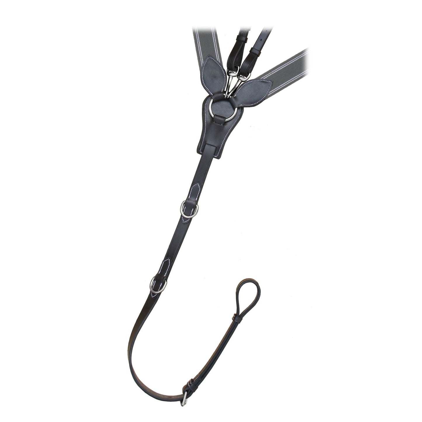 3 Point Breastplate - Grey/White Elastic