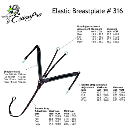 3 Point Breastplate - Black/Grey/Maroon Elastic
