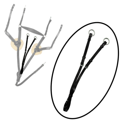 Fancy Stitch 5 Point Breastplate with sheepskin - Black/Grey/Maroon Elastic