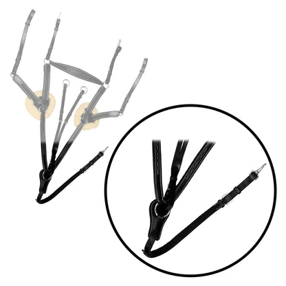 Fancy Stitch 5 Point Breastplate with sheepskin - Black/Grey/Maroon Elastic