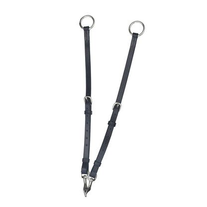 Fancy Stitch 3 Point Wing Breastplate - Black/Stainless steel - Cob Size