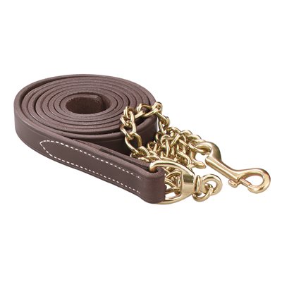 Leather Lead w/ solid brass chain (7 feet)