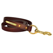Load image into Gallery viewer, Dual Havana Leather Lead w/solid brass snap &amp; plate