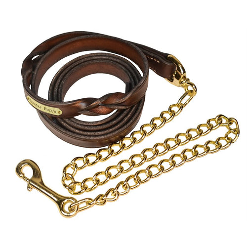 Twisted Leather Lead & Plate