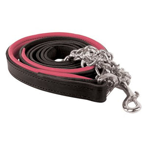 Padded Leather Lead w/chain