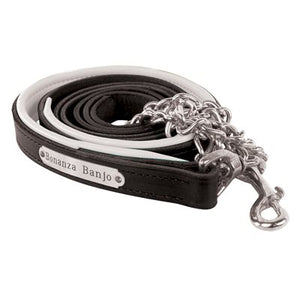 Padded Leather Lead w/chain and plate