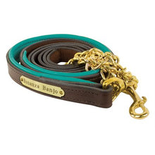 Load image into Gallery viewer, Padded Leather Lead w/chain and plate