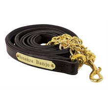 Load image into Gallery viewer, Padded Leather Lead w/chain and plate