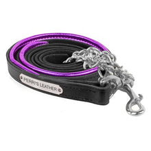 Load image into Gallery viewer, Padded Leather Lead w/chain and plate