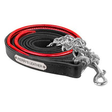 Load image into Gallery viewer, Padded Leather Lead w/chain and plate