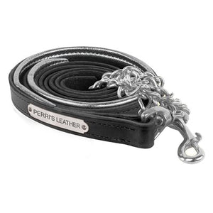 Padded Leather Lead w/chain and plate