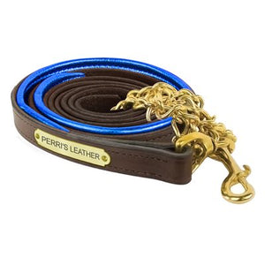 Padded Leather Lead w/chain and plate