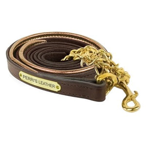 Padded Leather Lead w/chain and plate