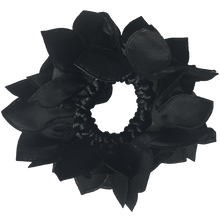 Load image into Gallery viewer, Black Rose Hair Scrunchie with Crystals