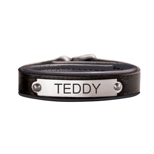 Padded Leather Bracelet with Plate