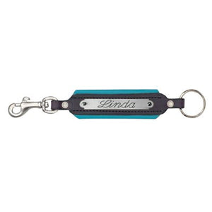Padded Leather Key Chain w/plate