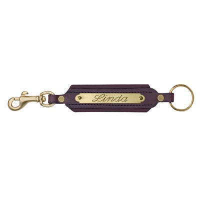 Padded Leather Key Chain w/plate