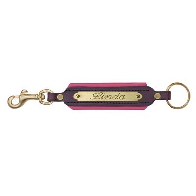 Padded Leather Key Chain w/plate