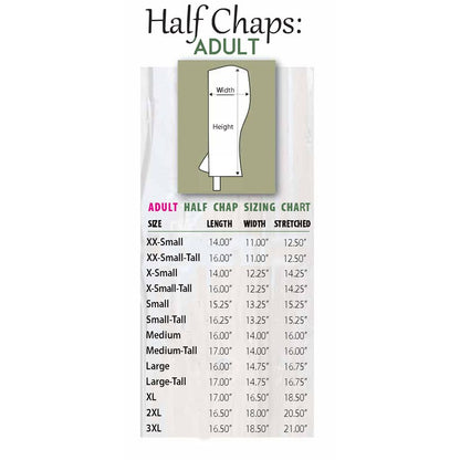 Adult Zipper Half Chaps