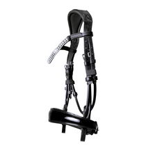 Load image into Gallery viewer, Amie Rolled Italian Leather Bridle (Cavesson) - Black