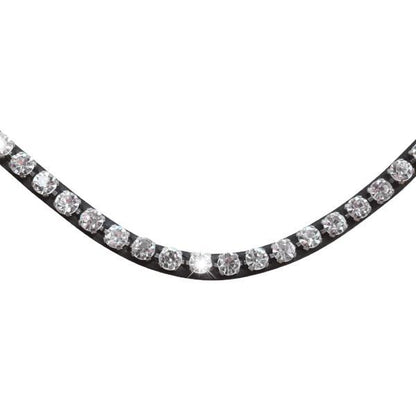 Diamante Crystal Browband (Black Leather) - Cob Size