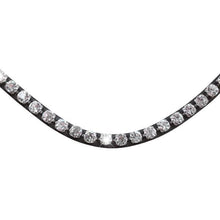 Load image into Gallery viewer, Diamante Crystal Browband (Black Leather)